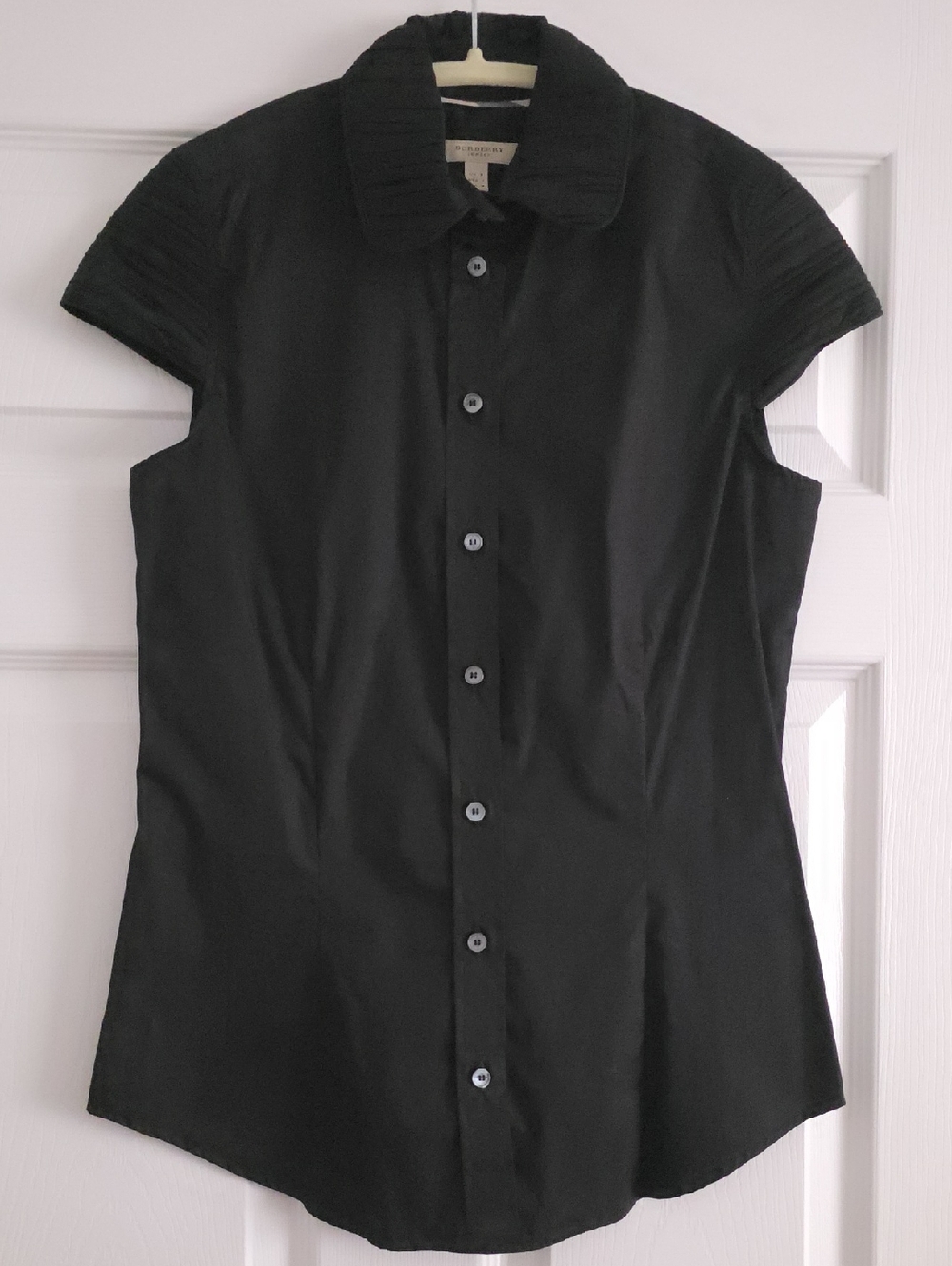 Burberry Black Short-Sleeve Button-Down Shirt